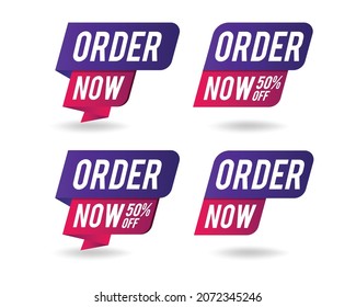 ordenar ahora anuncios diseño púrpura