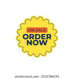 Order Now badges. Sale quality tags and labels. Template banner shopping badges. Special offer, buy now, sale, discount, shop, black friday. Vector illustration.