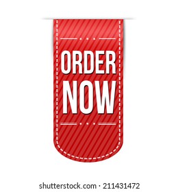Order now banner design over a white background, vector illustration