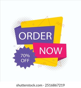 order now banner template vector