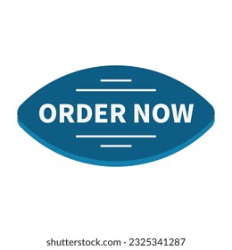 Order Now In Blue Color And Rounded Rectangle Shape With White Line For Advertisement
