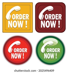 Order Now button set vector illustration on background.order now web button.flat design.eps10.