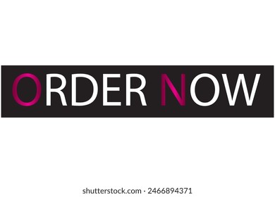 Order now button with shopping cart. Colorful  modern collection for website. Online shopping. Social media post, Click here, apply, buttons clicking. Web design elements. Vector and illustration. 