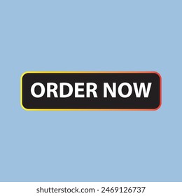 Pide ahora Botón con Carrito de compras. Colección moderna colorida para el Sitio web. Venta en línea. Publicación en redes sociales, Hacer clic aquí, aplicación, Botones haciendo clic. Elementos de Diseño web. Vector e ilustración.