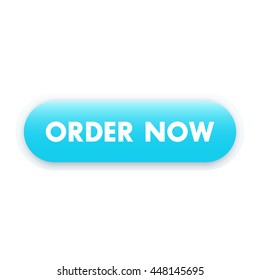 order now button for web, blue on white, vector illustration