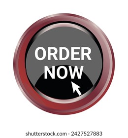  order now button for web design, online shopping web banners . Order now icon, order now promotion. Vector illustration