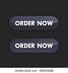 order now button for web design, dark version, vector illustration