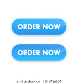 order now button for web design, blue on white