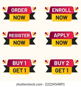 order now Buy 1 get 1 and register now banner set