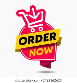 Order now icon, order now promotion. Vector illustration. Order now button for web design, online shopping web banners.
