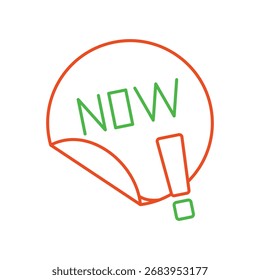 Icono de orden ahora con fondo blanco Vector ilustración de stock