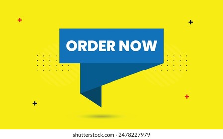 Order Now Navy Blue Banner Template Design with Yellow Background, perfect for eye catching and professional promotions.