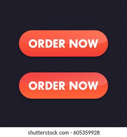 Order Now Orange Button For Web Design