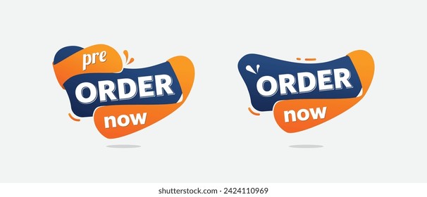 order now, pre order now sale tag, icon, vector illustration