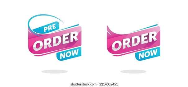 order now, pre order now tag, banner, icon, vector illustration