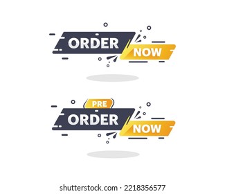 order now, pre order now tag, banner, sign, vector illustration