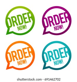 Order now round Buttons. Circle Eps10 Vector.