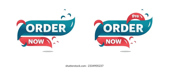 order now sale tag, banner, vector illustration