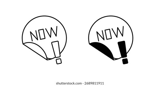 Icono de orden ahora establecido con fondo blanco Vector ilustración de stock