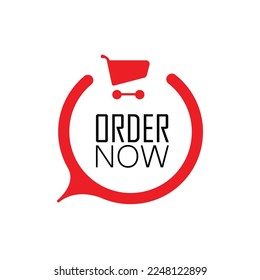 order now sign on whiye background