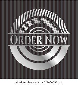 Order Now silver badge or emblem