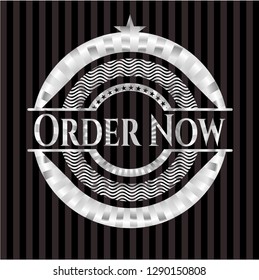 Order Now silver emblem or badge