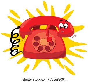 Order Now
Simple illustration of a Funny Telephone, Suitable for Order, Contact US, Call Symbols.. 
