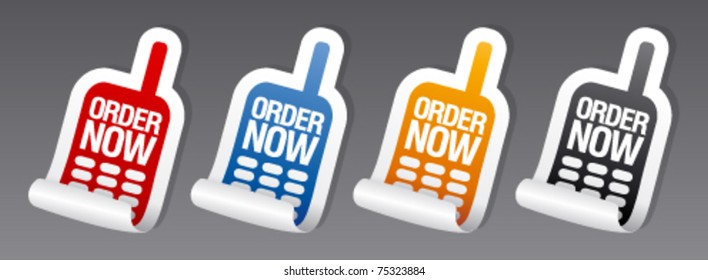 Order now stickers set.