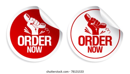 Order now stickers set.