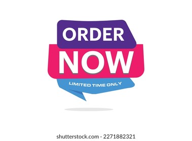 Order now tag banner badge icon. Vector illustration.