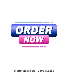 order now tag, banner, icon, vector illustration