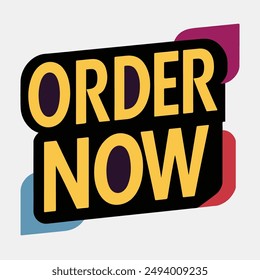 Order now text vector design