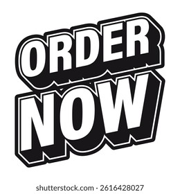 Order Now. Typography Graphic Element