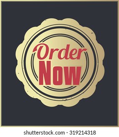 Order now vector golden retro badge.