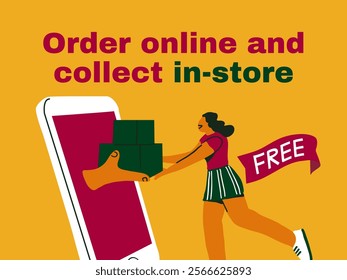 Order online and collect in store sign printable EPS