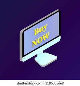 Order online concept buy now. Can use for web banner, infographics, hero images. Flat isometric vector illustration isolated