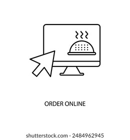 order online concept line icon. Simple element illustration. order online concept outline symbol design.
