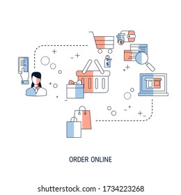 Order Online concept.. Vector illustration for website, app, banner, etc.