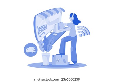 Order Online Illustration concept. A flat illustration isolated on white background