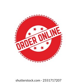 Order Online Rubber stamp design. VECTOR ILLUSTRATION. 