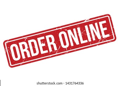 Order Online Rubber Stamp. Order Online Rubber Grunge Stamp Seal Vector Illustration - Vector