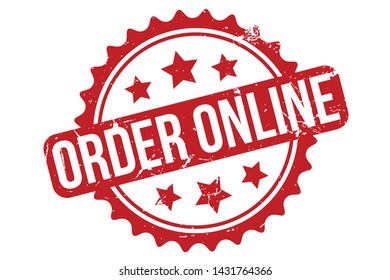 Order Online Rubber Stamp. Order Online Rubber Grunge Stamp Seal Vector Illustration - Vector