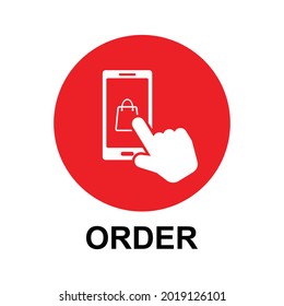 order online shopping button icon vector
