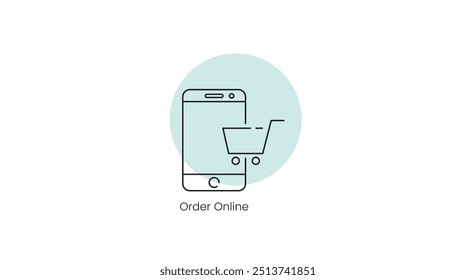 Order Online Shopping Cart Vector Icon for E-commerce Platforms