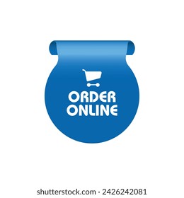 order online sign on white background