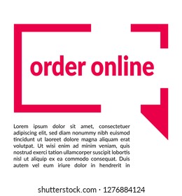 order online sign - speech bubble, label, tag,sticker, logo.Designed for your web site design, logo, app, UI