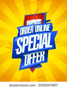 Orden en línea oferta especial Vector Anuncio maqueta