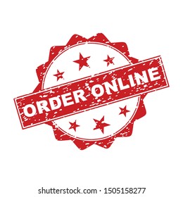 order online. stamp. red round grunge vintage order online sign. isolated on white background