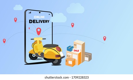 Order Online Store Shopping application with Smart Phone Concept Digital Marketing , Fast Delivery