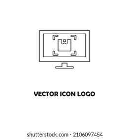 Ilustración del logotipo del icono del vector de caja